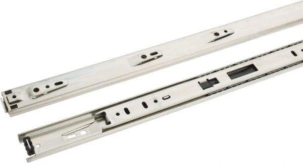 Knape & Vogt - 28" Slide Length, 21" Travel Length, Chrome Drawer Slide - Chrome Finish - Caliber Tooling