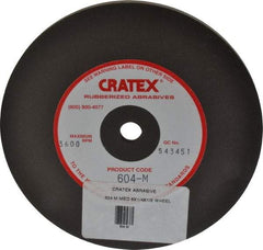 Cratex - 6" Diam x 1/2" Hole x 1/4" Thick, Surface Grinding Wheel - Silicon Carbide, Medium Grade, 3,600 Max RPM, Rubber Bond, No Recess - Caliber Tooling