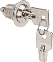 Made in USA - 7/8" Max Thickness, High Security Tubular Keyed Latch - Polished Nickel Coated - Caliber Tooling