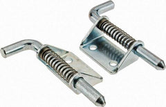 Made in USA - 1.12" Wide x 1/8" Thick, Spring Loaded Latch Hinge - Steel, Zinc Plated Finish - Caliber Tooling