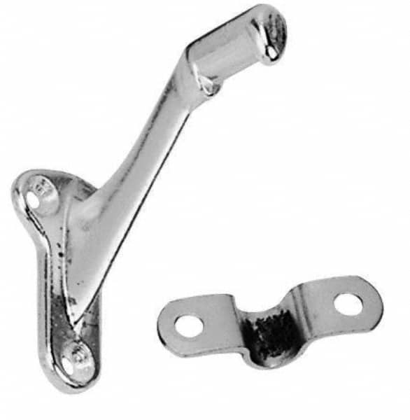 National Mfg. - Bright Brass Coated, Handrail Bracket - 2-1/4" Long, 2-29/32" High, 1-23/64" Wide - Caliber Tooling