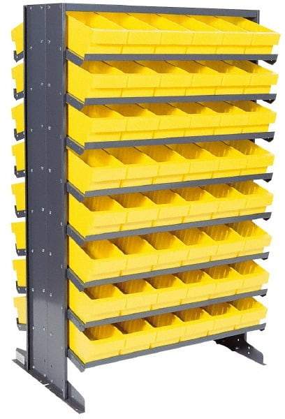 Quantum Storage - 800 Lb Capacity, 24" Deep x 36" Wide x 60" High, Steel Pick Rack - 2 Sides, 96 Gray Polystyrene Bins - Caliber Tooling