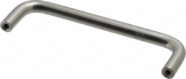 Electro Hardware - 8-32 Internal Thread, 5/16" Handle Diam, Plain Aluminum Drawer Pull - 4" Center to Center - Caliber Tooling