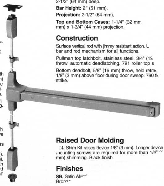 Yale - Flatbars Hand: RHR Rating: Panic Rated - Caliber Tooling