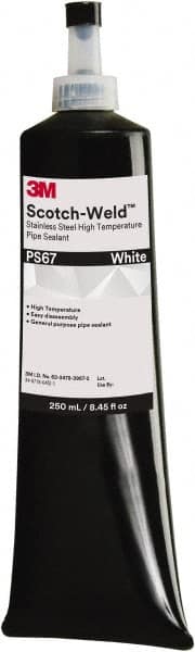 3M - 250 mL Bottle White Pipe Sealant - 400°F Max Working Temp, For Seal Hydraulic & Pneumatic Pipes & Fittings - Caliber Tooling