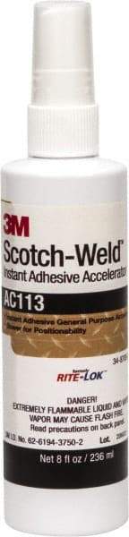 3M - 8 oz Bottle Amber Instant Adhesive - Series AC113, Bonds to Metal, Plastic & Rubber - Caliber Tooling