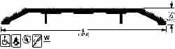 Pemko - 36" Long x 5" Wide x 1/2" High, Saddle Threshold - Gray PemKote Skid Resistant Surface - Caliber Tooling