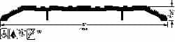 Pemko - 72" Long x 6" Wide x 1/2" High, Saddle Threshold - Gray PemKote Skid Resistant Surface - Caliber Tooling