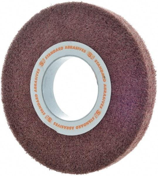 Standard Abrasives - 8" Diam Aluminum Oxide Unmounted Flap Wheel - 3" Hole, 1" Wide, Density 7, Nonwoven, Medium Grade, 3,200 Max RPM - Caliber Tooling