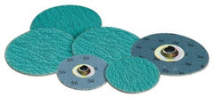 Standard Abrasives - 1" Disc Diam, 36 Grit, Zirconia Alumina Quick Change Disc - Type S Attaching System, Coated, Green, Very Coarse Grade - Caliber Tooling