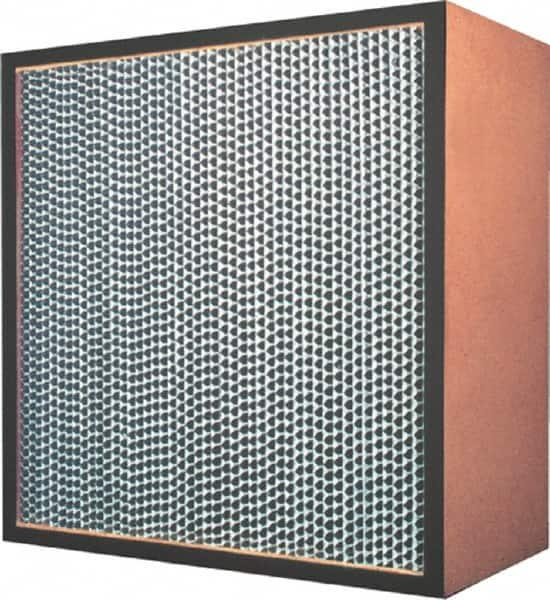 Made in USA - 23-3/8" High x 11-3/8" Wide 11-1/2" Deep, 99.97% Capture Efficiency, HEPA Air Filter - Microfiber Paper Media, Particle Board Frame, 500 FPM Max, 950 CFM, 180°F Max, Use with Hospitals & Clean Rooms - Caliber Tooling