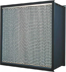 Made in USA - 24" High x 24" Wide 11-1/2" Deep, 99.97% Capture Efficiency, HEPA Air Filter - Microfiber Paper Media, Galvanized Steel Frame, 500 FPM Max, 2,000 CFM, 180°F Max, Use with Hospitals & Clean Rooms - Caliber Tooling