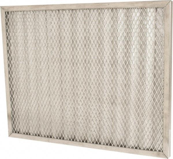 Made in USA - 16" Noml Height x 20" Noml Width x 1" Noml Depth, 71% Capture Efficiency, Permanent Air Filter - MERV 7, Aluminum Cloth & Mesh, Integrated Aluminum Frame, 300 Max FPM, 640 CFM, For Any Unit - Caliber Tooling