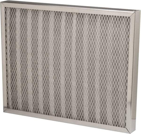 Made in USA - 16" Noml Height x 20" Noml Width x 2" Noml Depth, 76% Capture Efficiency, Permanent Air Filter - MERV 7, Aluminum Cloth & Mesh, Integrated Aluminum Frame, 300 Max FPM, 1,000 CFM, For Any Unit - Caliber Tooling