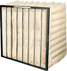 PrecisionAire - 24" Noml Height x 20" Noml Width x 22" Noml Depth, Polyester & Micro-Glass Bag Air Filter - MERV 11, 60 to 65% Capture Efficiency, Steel Frame, 180°F Max, Use with Universal Holding Frames - Caliber Tooling