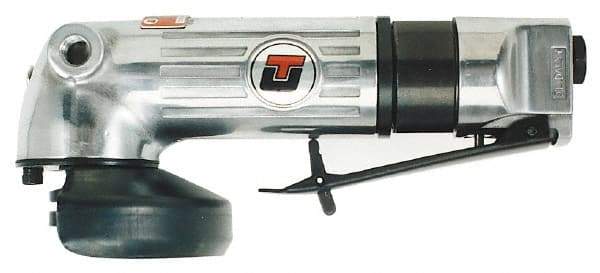 Universal Tool - 4" Wheel Diam, 12,000 RPM, Pneumatic Angle & Disc Grinder - 3/8-24 Spindle, 28 CFM - Caliber Tooling