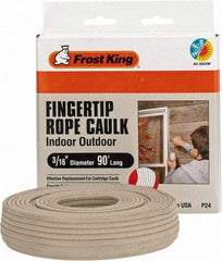 Frost King - 90' Long, Rope Caulk Weatherstripping - Gray - Caliber Tooling