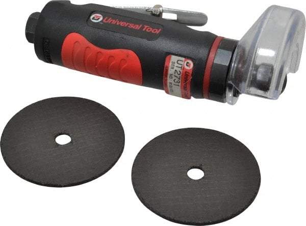 Universal Tool - 2-7/8" Wheel Diam, 22,000 RPM, Pneumatic Cutoff & Cutoff-Grinder Tool - Straight Handle - Caliber Tooling