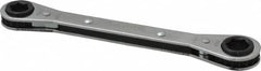 Lang - 7/16" x 1/2" 6 Point Ratcheting Box Wrench - Double End, 6-7/8" OAL, Steel - Caliber Tooling