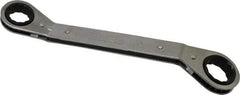 Lang - 3/4" x 7/8" 12 Point Reversible Ratcheting Offset Box Wrench - Double End, 9-1/8" OAL, Steel, 25° Offset - Caliber Tooling