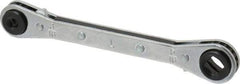 Lang - 1/4" & 3/16" Sq x 3/8" & 5/16" Sq 6 Point 4 in 1 Reversible Ratcheting Box Wrench - Double End, Steel - Caliber Tooling