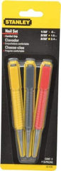 Stanley - 3 Piece, 1/32 to 3/32", Nail Punch Set - Comes in Carded - Caliber Tooling