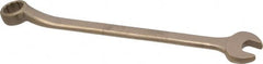 Ampco - 9/16" 12 Point Offset Combination Wrench - 15° Offset Angle, 8-1/4" OAL, Aluminum Bronze, Plain Finish - Caliber Tooling