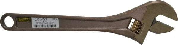 Ampco - 1-1/2" Jaw Capacity, 12" Nonsparking Adjustable Wrench - Aluminum Bronze, Plain Finish - Caliber Tooling