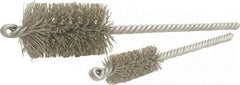 Brush Research Mfg. - 1.135" Diam Helical Nylon Tube Brush - Double Spiral, 0.022" Filament Diam, 2" Brush Length, 8" OAL, 0.31" Diam Steel Shank - Caliber Tooling