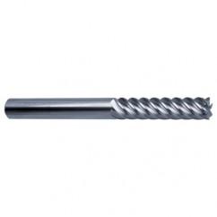 10mm Dia. - 100mm OAL - 45° Helix Bright Carbide End Mill - 6 FL - Caliber Tooling