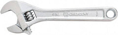 Crescent - 1/2" Jaw Capacity, 4" Standard Adjustable Wrench - Steel, Chrome Finish, 4" OAL - Caliber Tooling