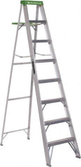 Louisville - 7 Steps, 8' High, Type II Rating, Aluminum Step Ladder - Caliber Tooling