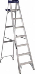 Louisville - 7 Steps, 8' High, Type I Rating, Aluminum Step Ladder - Caliber Tooling