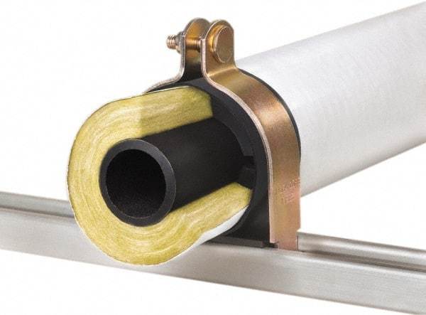 Klo-Shure - 1-5/8" Pipe, Zinc Plated Steel Strut Mount Insulation Coupling - Trivalent Zinc & Yellow - Caliber Tooling