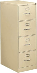 Hon - 18-1/4" Wide x 52" High x 26-1/2" Deep, 4 Drawer Vertical File - Steel, Putty - Caliber Tooling