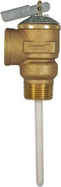 CASH ACME - 3/4" Inlet, 3/4" Outlet, FNPT x MNPT, ASME Safety Relief Valve - 150 Max psi, Bronze, 500000 BTUs - Caliber Tooling