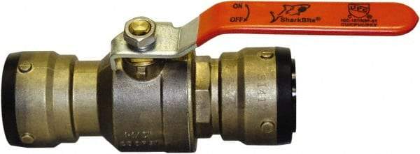 SharkBite - 1-1/4" Pipe, Standard Port, Brass Standard Ball Valve - Inline - Two Way Flow, Push-to-Connect x Push-to-Connect Ends, Steel Handle, 200 WOG - Caliber Tooling