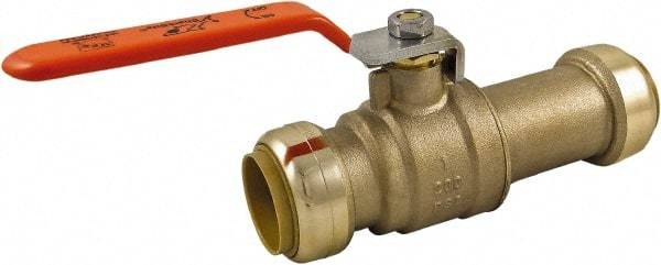 SharkBite - 1 x 1" Pipe, Standard Port, Brass Standard Ball Valve - Inline - Two Way Flow, Push-to-Connect x Push-to-Connect Ends, Steel Handle, 200 WOG - Caliber Tooling