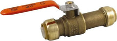 SharkBite - 3/4 x 3/4" Pipe, Standard Port, Brass Standard Ball Valve - Inline - Two Way Flow, Push-to-Connect x Push-to-Connect Ends, Steel Handle, 200 WOG - Caliber Tooling