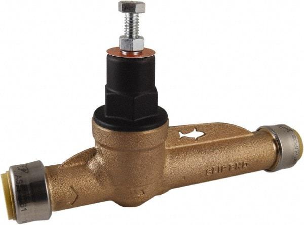 SharkBite - 1/2" Pipe, Push Fit End Connection, Bronze Body Pressure Regulating Valve - EPDM Seal, 200 psi Inlet Pressure, 10 to 70 psi Working Pressure - Caliber Tooling