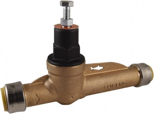 SharkBite - 3/4" Pipe, Push Fit End Connection, Bronze Body Pressure Regulating Valve - EPDM Seal, 200 psi Inlet Pressure, 10 to 70 psi Working Pressure - Caliber Tooling