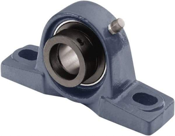 Tritan - 3/4" ID, 5" OAL x 2.4409" OAH Pillow Block - 1,490 Lb Static Cap, 2,880 Lb Dyn Cap, 3.74" Btw Mnt Hole Ctrs, 1-5/16" Base-to-Ctr Ht, Cast Iron/Steel - Caliber Tooling