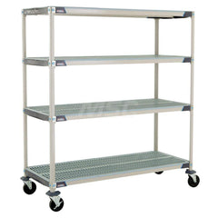 Metro - Carts; Type: Industrial Cart ; Load Capacity (Lb.): 600.000 ; Number of Shelves: 4 ; Width (Inch): 26-5/16 ; Length (Inch): 61-3/4 ; Height (Inch): 67-5/16 - Exact Industrial Supply