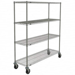 Metro - 600 Lb Capacity 4 Shelf Mobile Wire Shelving Unit - Add-On Unit - Caliber Tooling