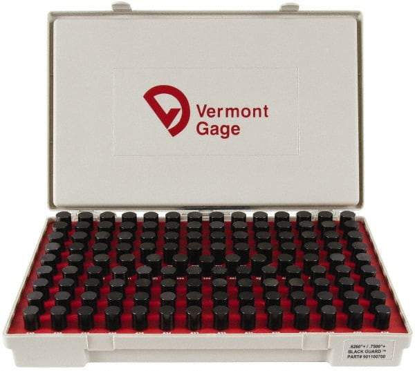 Vermont Gage - 125 Piece, 0.626-0.75 Inch Diameter Plug and Pin Gage Set - Plus 0.0002 Inch Tolerance, Class ZZ - Caliber Tooling