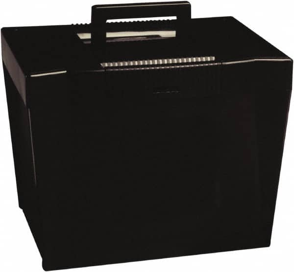 Pendaflex - 1 Compartment, 13-1/2" Wide x 10-7/8" High x 10-1/4" Deep, Portable Storage Box - Plastic, Black - Caliber Tooling