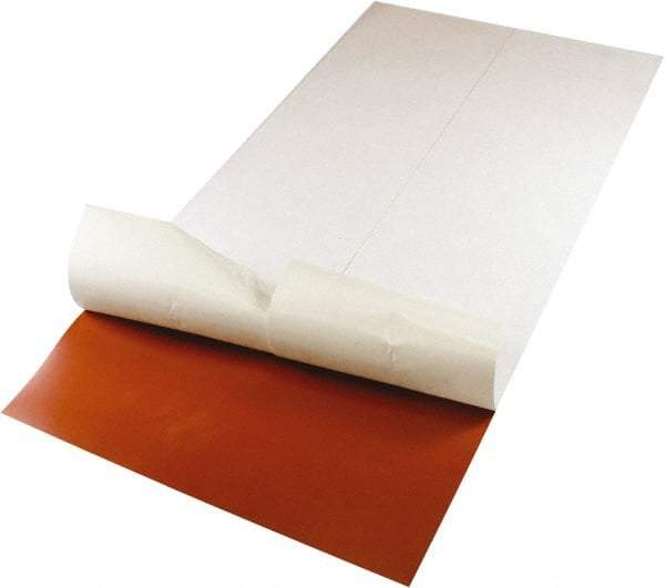 Value Collection - 24" Long, 12" Wide, 1/2" Thick, Silicone Rubber Foam Sheet - 35 to 45 Durometer, Red, -60 to 400°F, 550 psi Tensile Strength, Adhesive Backing - Caliber Tooling