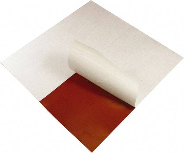 Value Collection - 12" Long, 12" Wide, 1/8" Thick, Silicone Rubber Foam Sheet - 35 to 45 Durometer, Red, -60 to 400°F, 550 psi Tensile Strength, Adhesive Backing - Caliber Tooling