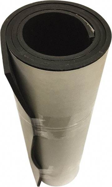 Value Collection - 3/16" Thick x 36" Wide x 10' Long Black Hypalon Rubber Roll - Stock Length, Adhesive Back, 1,500 psi Tensile Strength, -20°F to 220°F - Caliber Tooling