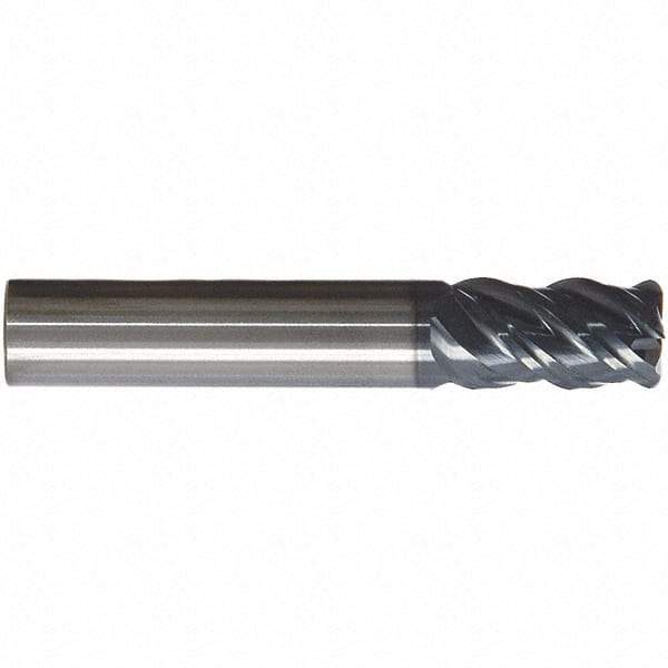 SGS - 12mm, 4 Flute, Single End, Solid Carbide, 0.0295" Corner Radius End Mill - 73mm OAL, 41° Helix, 12mm LOC, Right Hand Cut - Caliber Tooling